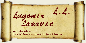 Lugomir Lomović vizit kartica